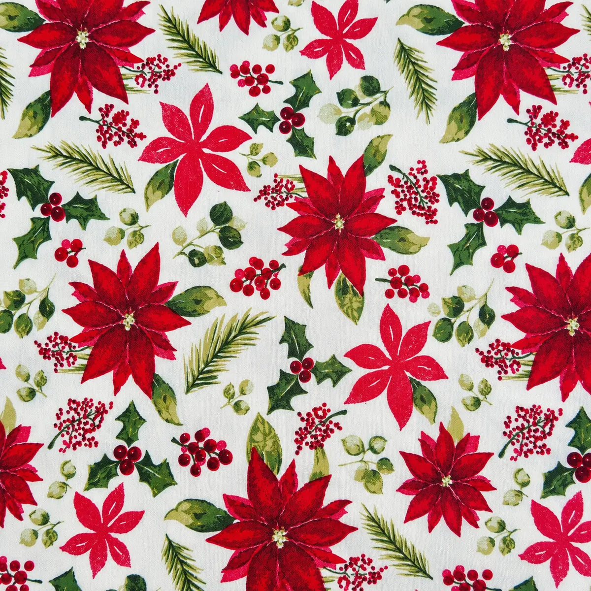 Mantel Antimanchas Navideño Flor de Pascua, Estilo Tradicional