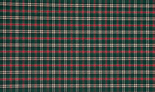 Mantel Antimanchas Cuadros Escoceses Tartán Verde Botella, Rojo y Beige
