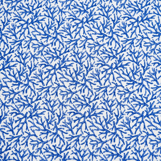 Mantel Antimanchas Coral Azul Fondo Blanco Estilo Marinero