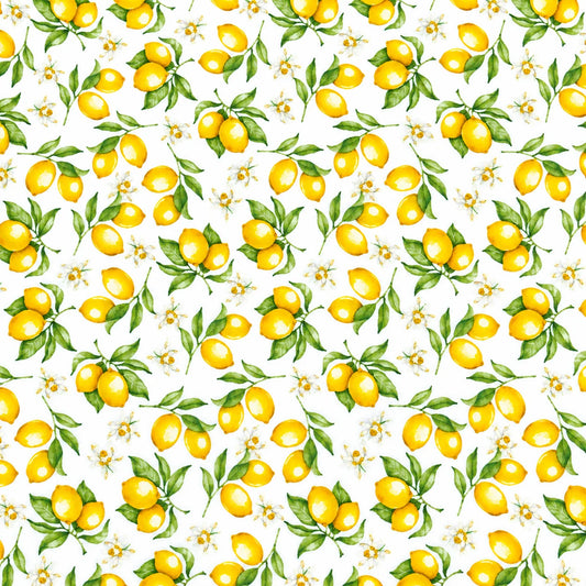 Mantel Antimanchas Estampado Limones Amarillo y Verde