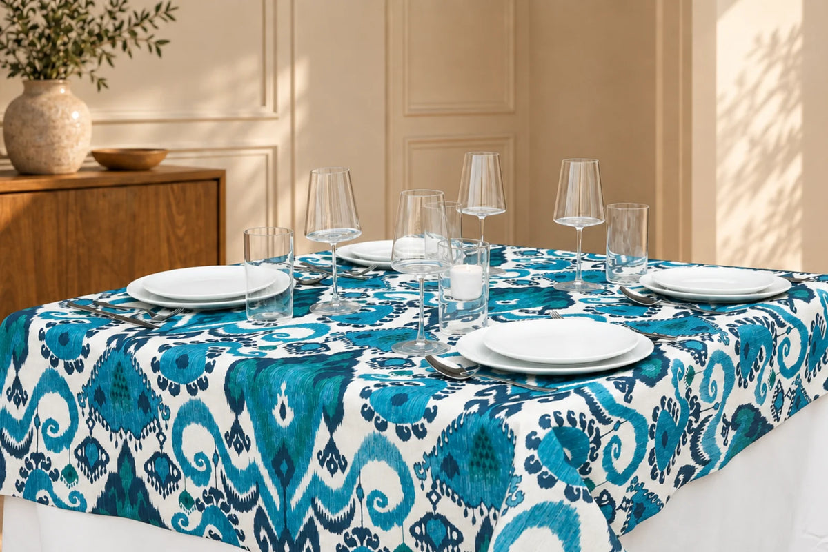 Mantel Antimanchas Estilo Mediterráneo Modelo Mykonos