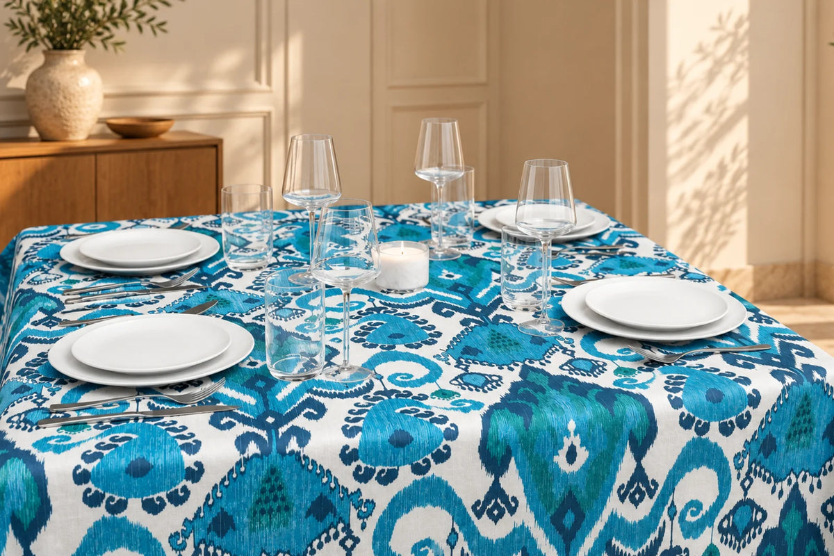 Mantel Antimanchas Estilo Mediterráneo Modelo Mykonos