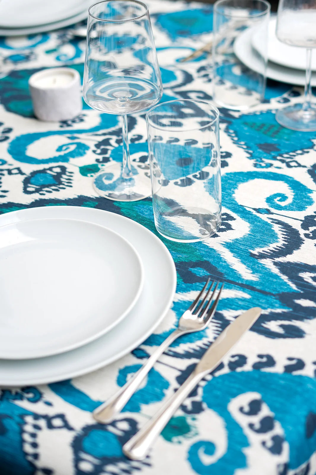 Mantel Antimanchas Estilo Mediterráneo Modelo Mykonos
