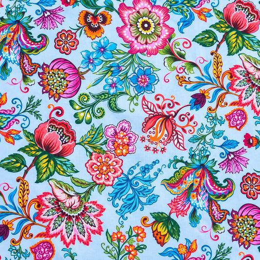Mantel Antimanchas Floral Multicolores Estilo Boho Chic y Étnico