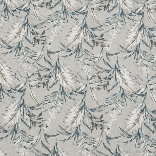 Mantel Antimanchas Haute Couture Estampado Hojas Gris y Blanco