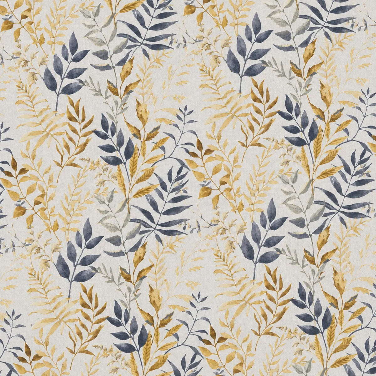 Mantel Antimanchas Botánico Hojas de Jacquard Beige y Dorado