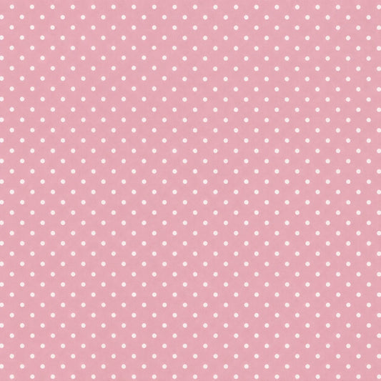 Mantel Antimanchas Topos Lunares Rosa Pastel y Blanco
