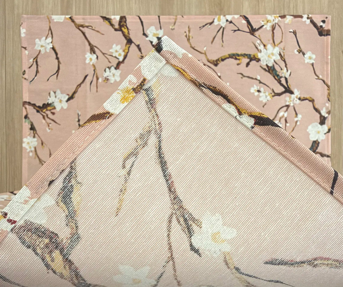 Mantel Individual Antimanchas Flor de Almendro Rosa Empolvado
