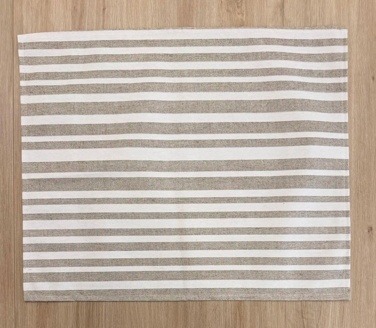Mantel Individual Resinado Rayas Beige y Blanco Crudo