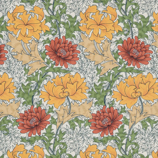 Mantel Resinado Estampado Botánico Ocre, Terracota y Verde, Diseño Vintage