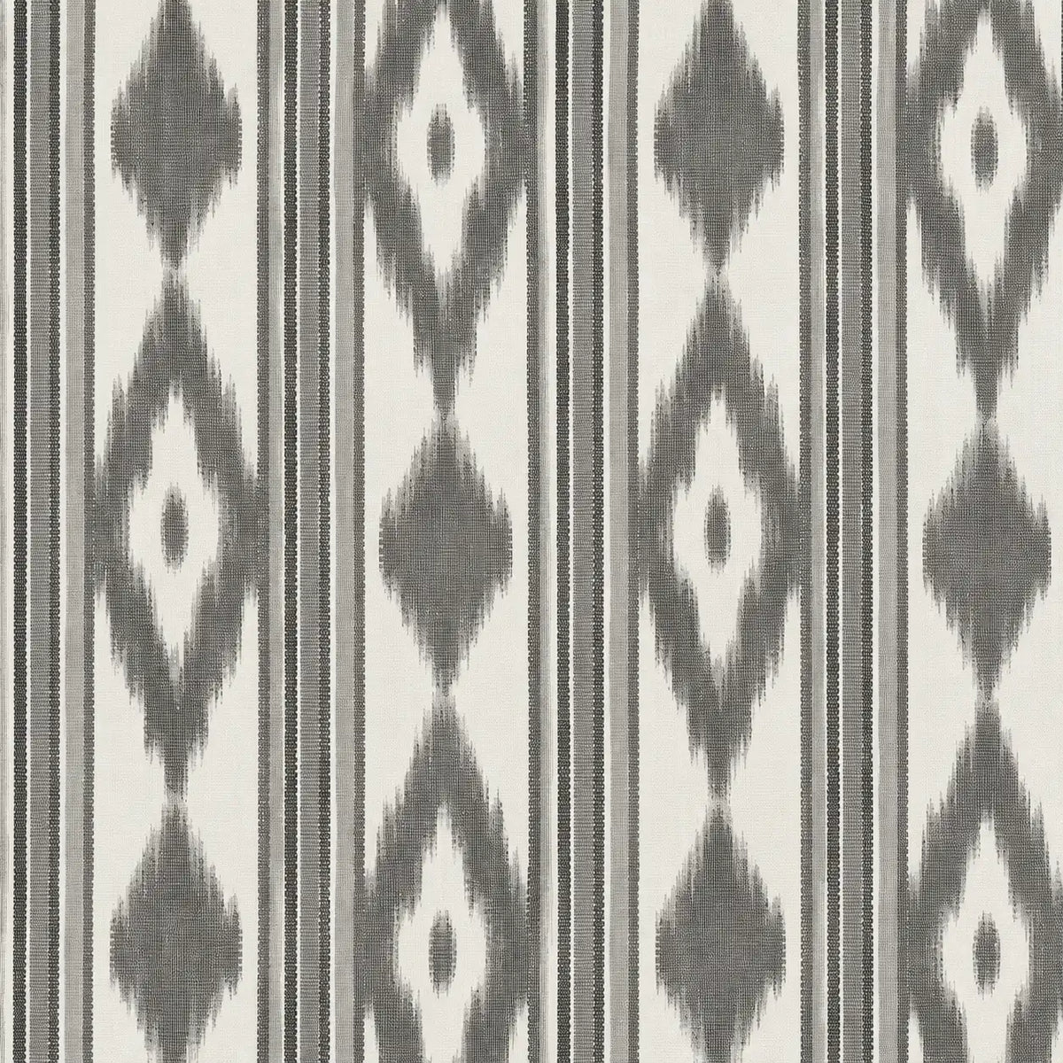 Mantel Resinado Estampado Étnico Ikat Gris Ceniza y Blanco Estilo Bohemio Chic