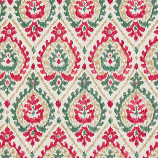 Mantel Resinado de Diseño Ikat Tradicional Rojo y Salvia